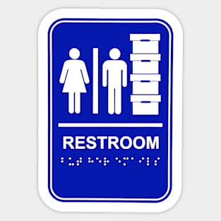 Blue - Restroom and Document Storage - BUT HER EMAILS in braille Sticker